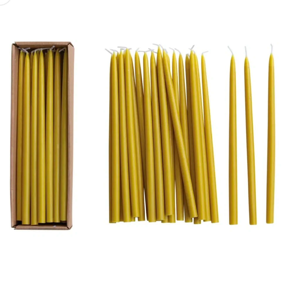 Elegant green unscented Taper Candles by Creative Co-Op. A set of 24.